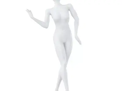 Female White Faceless Mannequin 83 3D model