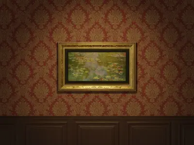 Antique Baroque Painting Frame Low-poly 3D model