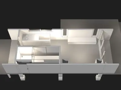Small house in plan cut 24ZZ33 3D model