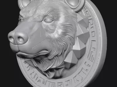 bear sculpture 3D print model shop