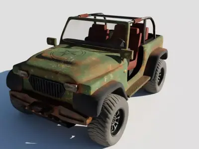 off road vehicle Low-poly 3D model