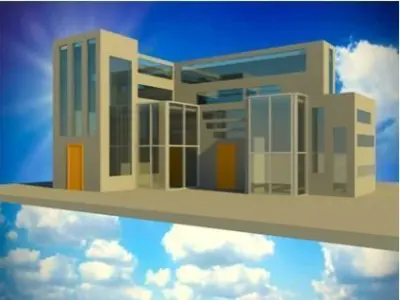 Modern style house Low-poly 3D model