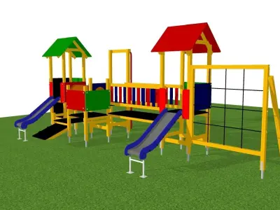 plac zabaw slide playground playhouse  3D model