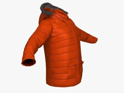 Winter Jacket Low-poly 3D model