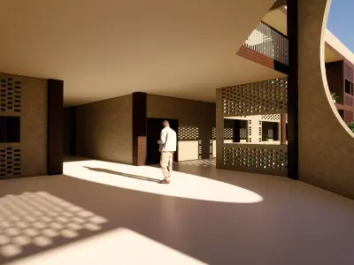 Revit 3d model of a liberal arts university with 2d drawings 3D model