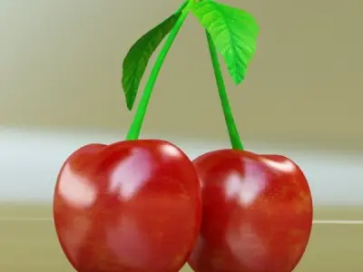 Photorealistic Cherries High Res 3D model
