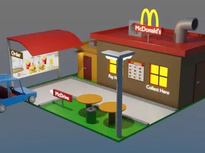 McDonalds Restaurant Low-poly 3D model