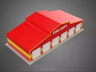 FIRE ENGINE GARAGE STATION FIREHOUSE DOOR BAY GATE DEPARTMENT 3D model