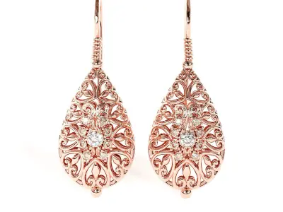 Elegant earring 3D print model