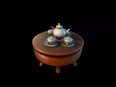 3d Render A Table In A Stylish Modern Living Room 3D model