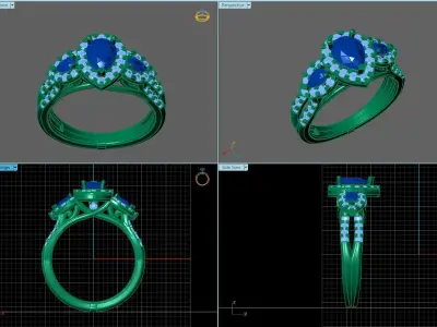 STL 3DM WOMEN RING WOMENS RING PEAR STONE MODEL FANCY RINGS 3D print model