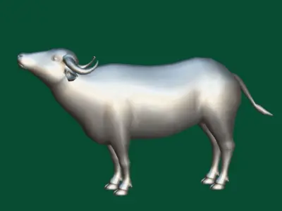 Asian Water Buffalo Animals 3D model