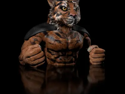 Tiger Dozer bust  3D print model