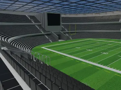 American Football Stadium - Black Low-poly 3D model