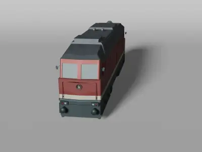 Old East-German Diesel locomotive 3D model
