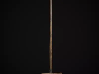 Vintage Iron Rake Low-poly 3D model