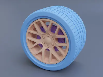 Sport Car Wheel 3D print model