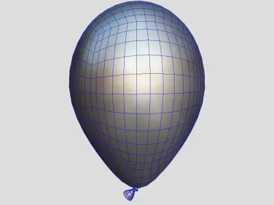 Balloon 3 with happy birthday written Low-poly 3D model
