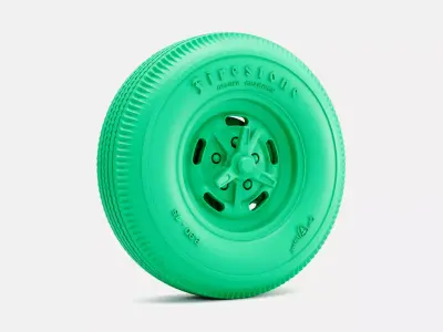 15x7 Kidney Bean Wheel Firestone 890-15 Tire 3D print model