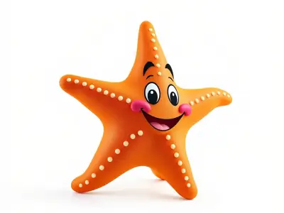Cartoon Starfish Character Model Pack Low-poly 3D model