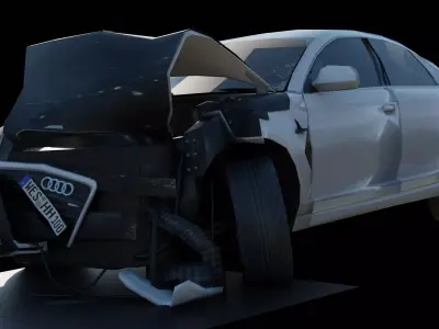 Accident Audi  Low-poly 3D model