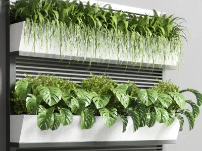 Collection Outdoor Indoor plant stand metal vase 3D model