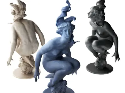 Galene variation sculpture Low-poly 3D model