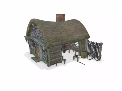Medieval Blacksmith Low-poly Free low-poly 3D model