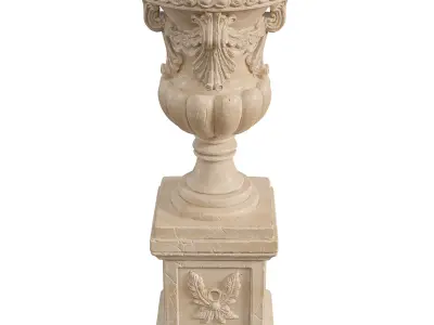 Ancient Old Stone Big Pot 3D model