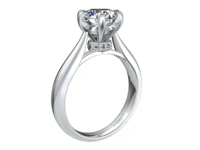  Engagement Ring Hybrid CAD Model STL File Format - CC104  3D print model