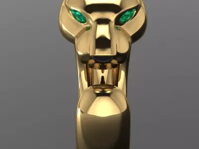 Panter Ring 3DM STL OBJ model for 3D printing and CNC 3D print model