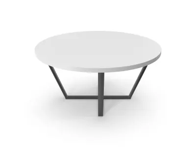 Table 3 black metall and white circle top model 3D model
