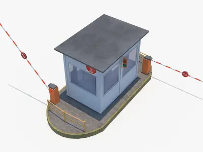 Security Booth Low-poly 3D model