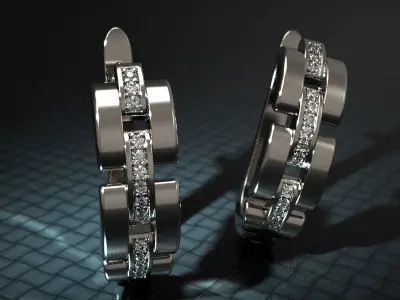 Earring diamond Printable 3D print model