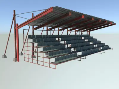 Stadium Seating Tribune Low-poly 3D model