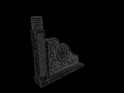 Anydrafts Stone carving railing 01 Low-poly 3D model
