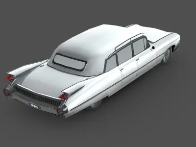 Cadillac Fleetwood 75 sedan 1959 Low-poly 3D model