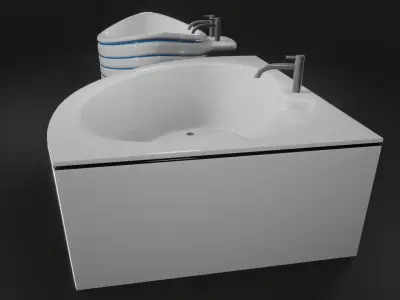 2 Luxury Jacuzzi Low-poly 3D model