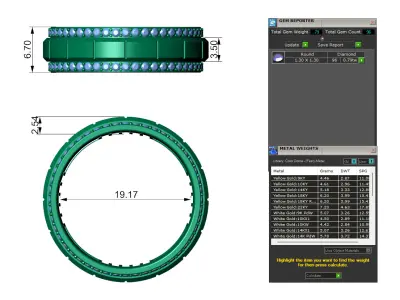 Mens Diamond Wedding Eternity Band 3D print model
