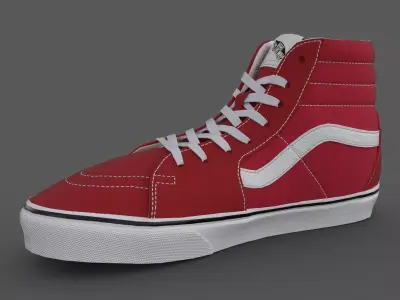VANS182 Sk8 Hi Racing Red True Low-poly 3D model