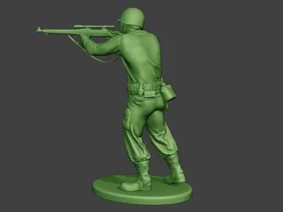 American soldier ww2 Shoot Stand4 A12 3D print model