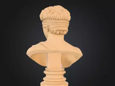 Blindfolded Marble Bust Low-poly 3D model