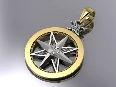 Compass Pendant Jewelry Brand Gold 3D print model
