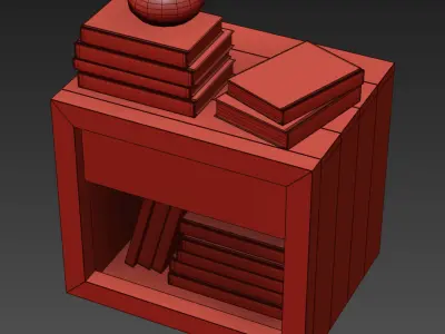 RECLAIMED RUSSIAN OAK 26in OPEN NIGHTSTAND 3D model