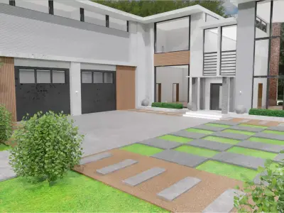 Modern Livable Home Low-poly 3D model