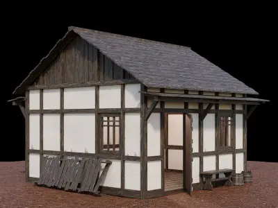 Medieval Village Asset 17 - 4K Textures Game Ready Low-poly 3D model