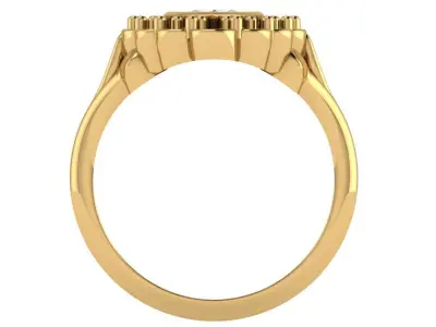 Marquise shaped halo ring with custom shank 3D print model