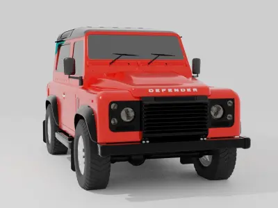 Range Rover defender 3d model  with textures Suv 3d model  Low-poly 3D model