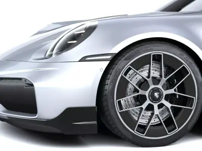 Porsche 911 Turbo S Coupe Aero 2026 LowPoly Low-poly 3D model