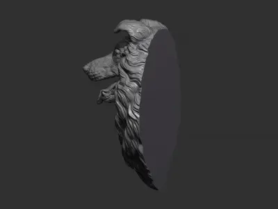 Collie Dog head 3D print model